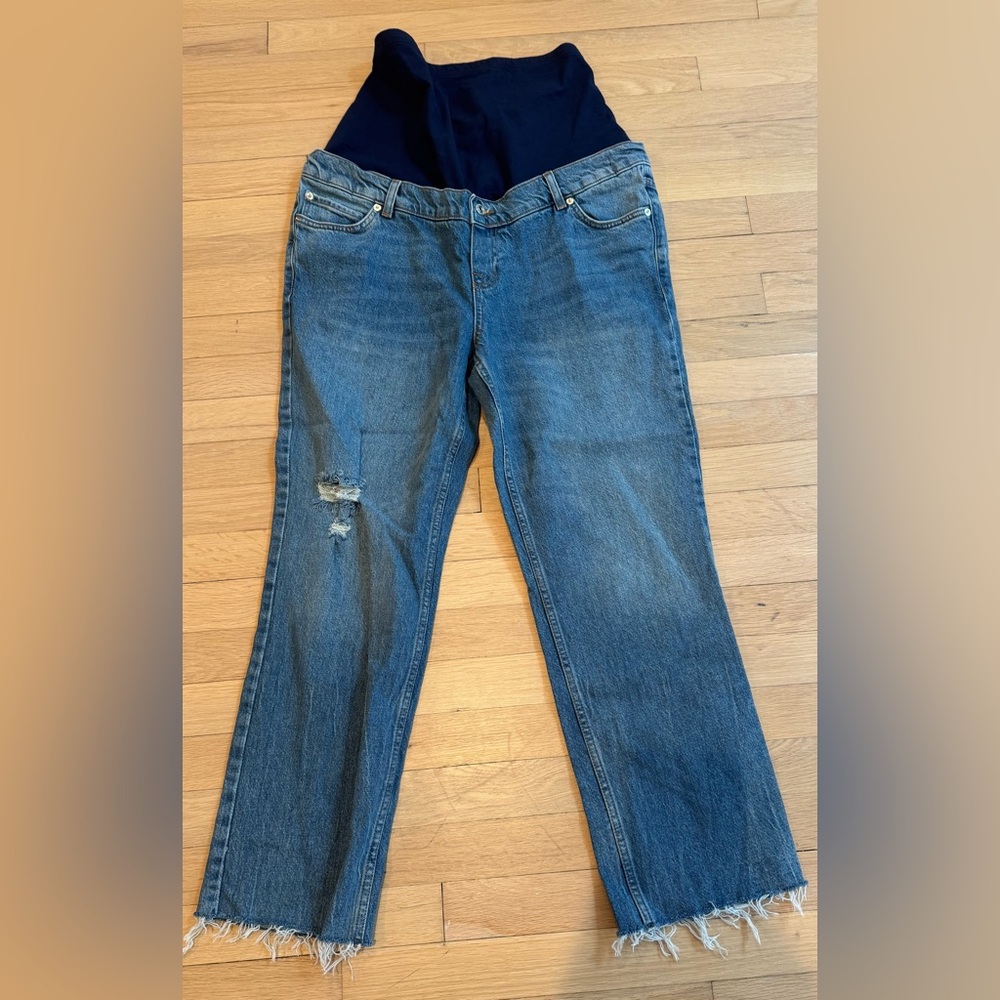 ASOS Straight Leg, Raw Hem Maternity Jeans